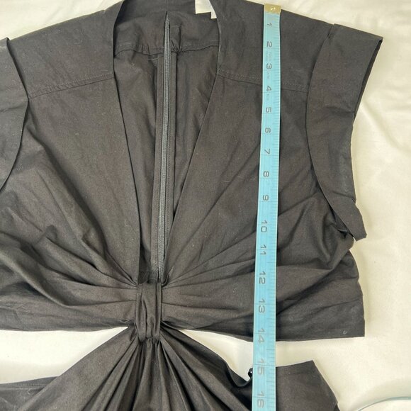 A.L.C. Alexandria Dress Black Cut Out Fit and Flare Cotton Midi Maxi 8 - Picture 12 of 16